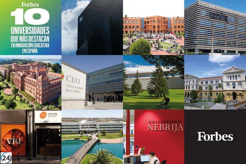 ¿IE University, Alfonso X el Sabio y UNIR, universidades privadas destacadas en innovación educativa, según Forbes?