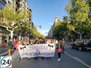 Marcha en Logroño por la igualdad y justicia de las mujeres lesbianas.
