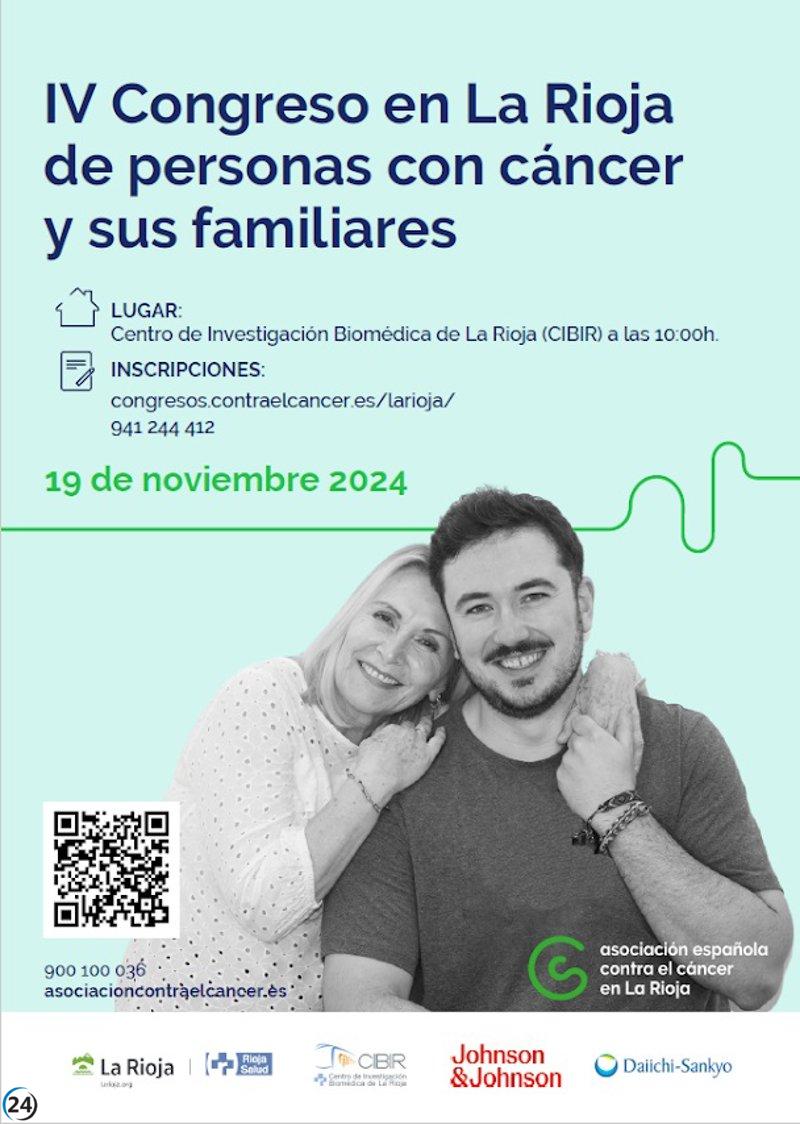 El 19 de noviembre, La Rioja acogerá el IV Congreso de Pacientes de Cáncer y sus Familias.