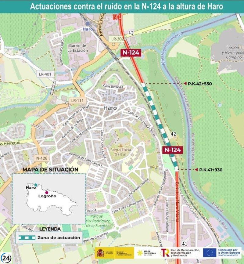 Gobierno destina 482.630 euros para mitigar el ruido en la N-124 a su paso por Haro.