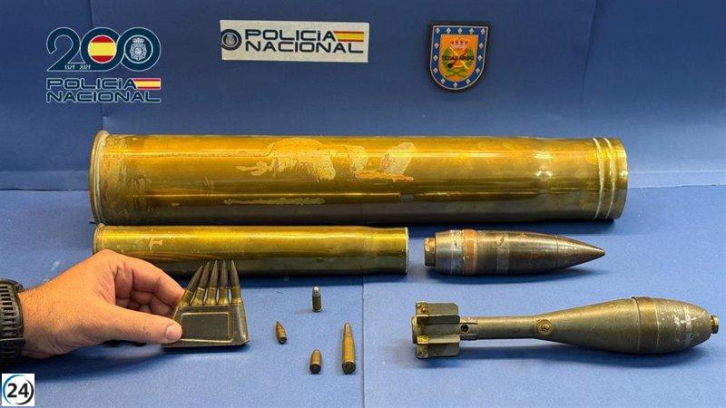 Descubren munición de guerra explosiva en una casa heredada en Logroño.