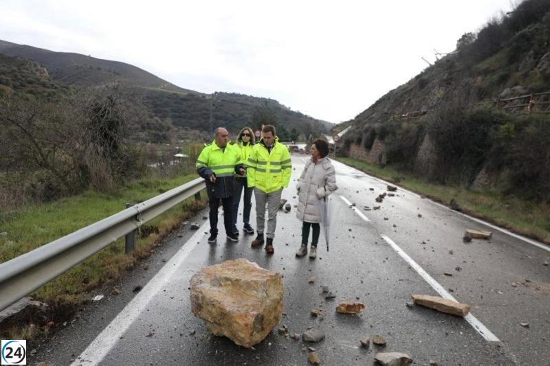 Osés promete una solución rápida y menos perjudicial para Arnedillo ante el desprendimiento de la LR-115.