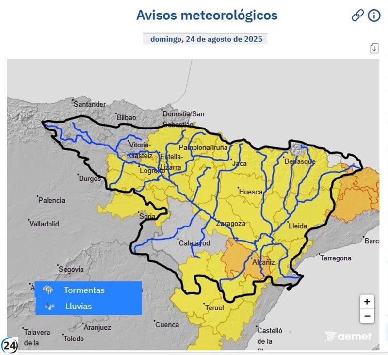 La CHE alerta sobre el riesgo de inundaciones repentinas en ríos y barrancos de La Rioja y otras comunidades.