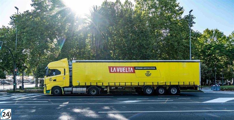 Correos mueve 400 toneladas de material esencial para la etapa Alfaro-Valdezcaray en la Vuelta España 2025.