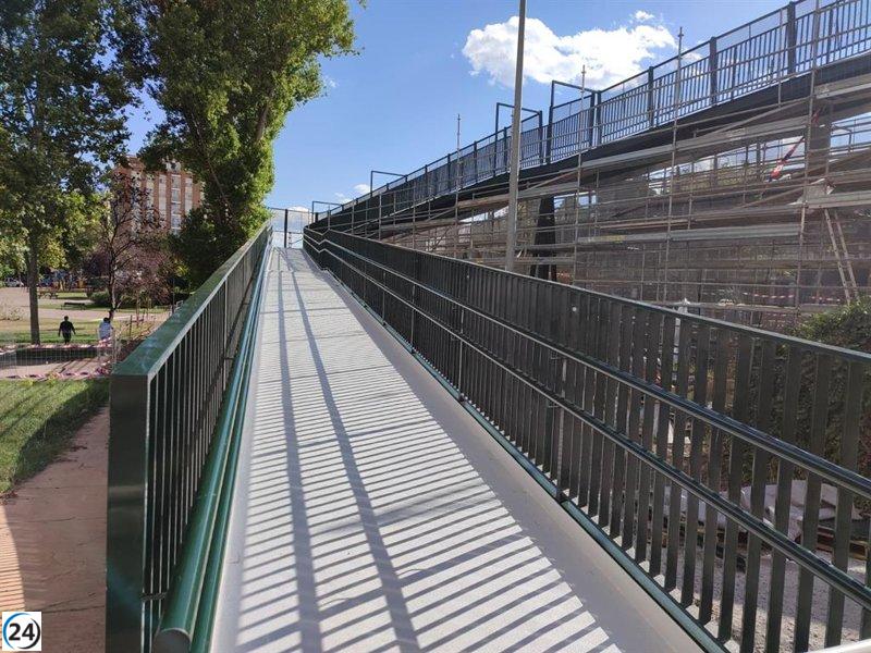 La pasarela de Gonzalo de Berceo reabre al tránsito peatonal desde este lunes.