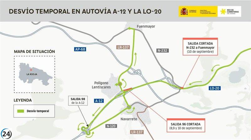 Progreso en la construcción de la autovía A-68 que conecta Arrúbal y Navarrete en La Rioja.