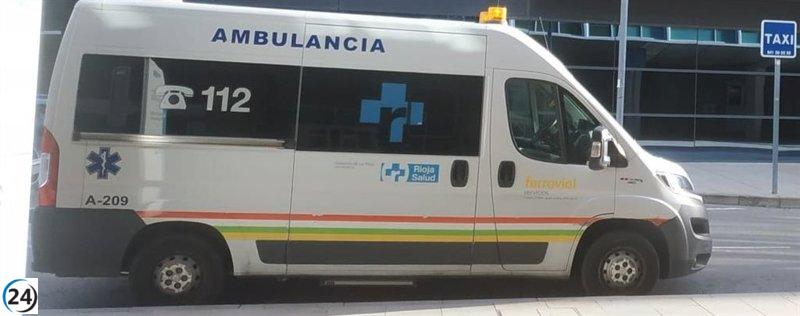 Anciano de 75 años resultó herido en choque de coches en Haro, N-126.