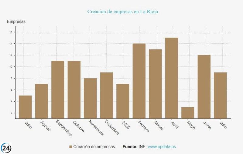 Impulso emprendedor: La Rioja registra un aumento del 22,2% en la creación de empresas en julio.
