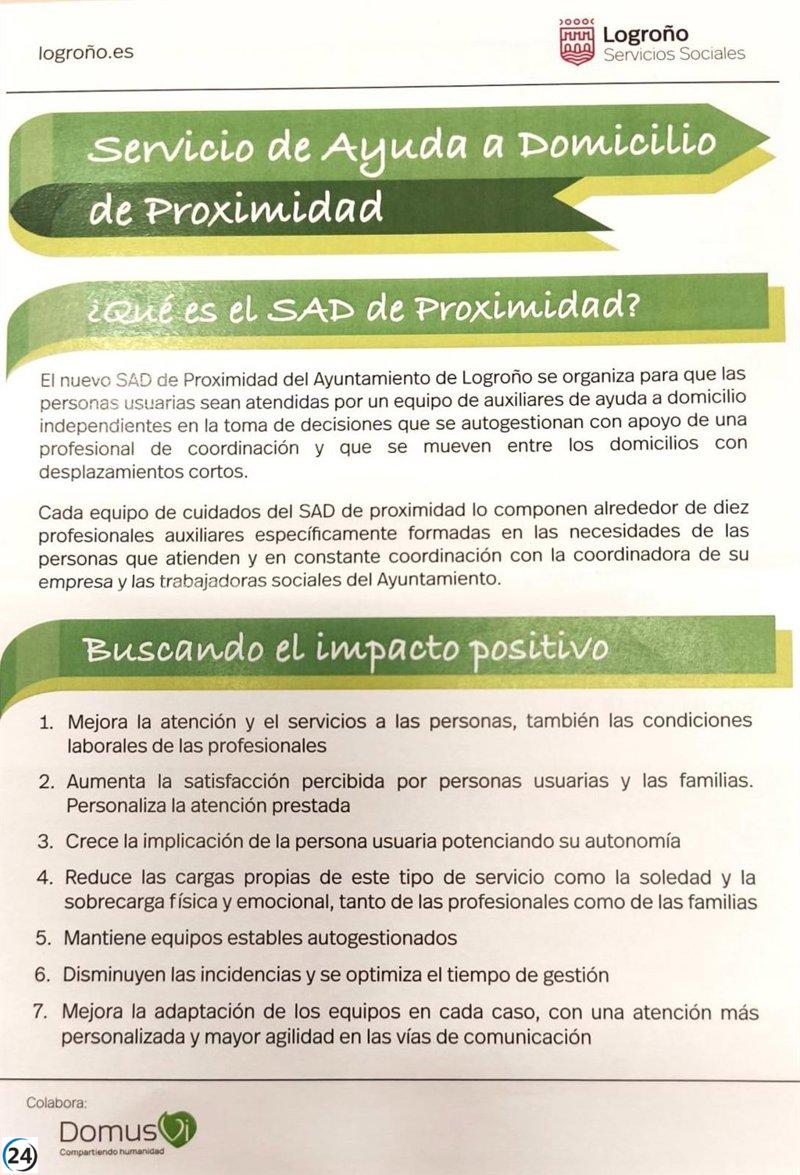 Logroño lanza un Servicio de Ayuda a Domicilio que prioriza la atención personalizada y la estabilidad en los equipos.