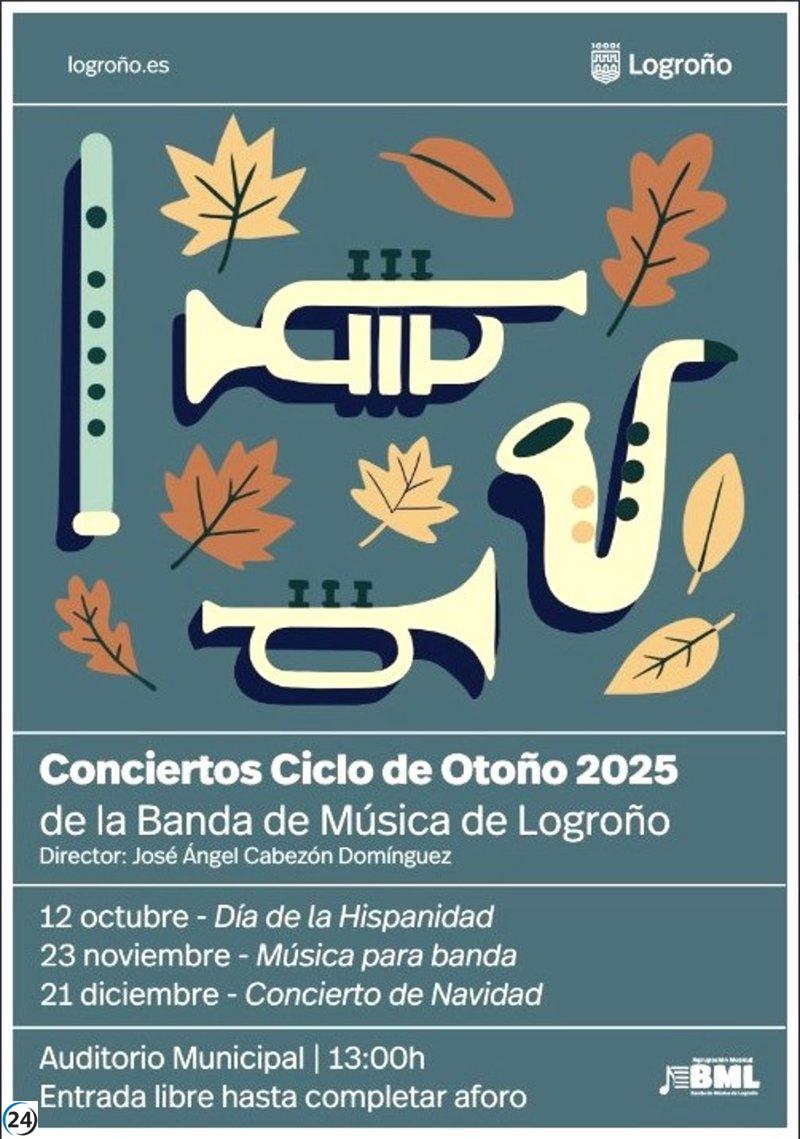 La Banda de Música de Logroño celebra el Día de la Hispanidad con un conciertazo inaugural del Ciclo de Otoño este domingo.