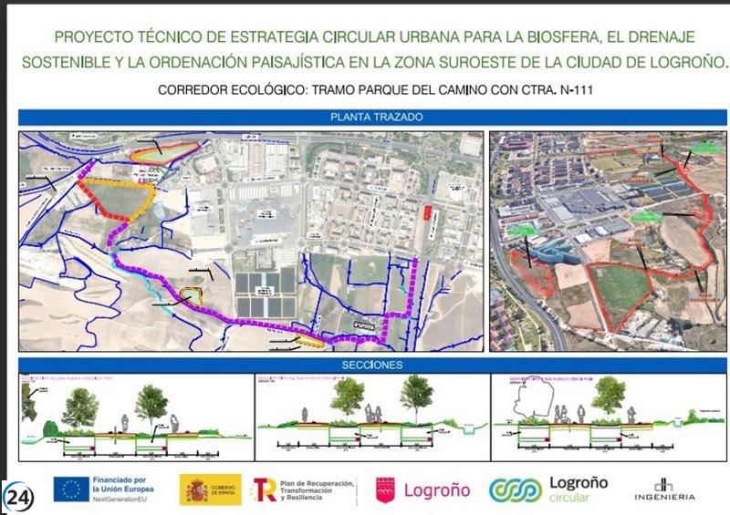 Logroño avanza en la sostenibilidad con la licitación de la fase dos del Corredor Ecológico Sur.