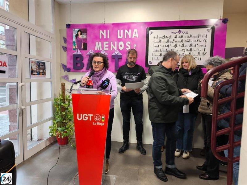 UGT La Rioja rinde homenaje a las 39 víctimas de la violencia de género en 2025.