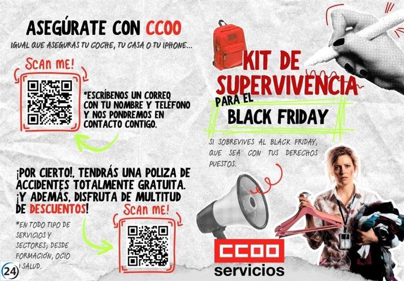 CCOO lanza campaña para alertar sobre la presión laboral en el comercio durante el Black Friday.
