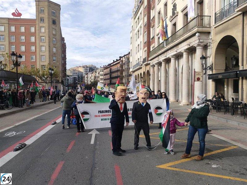 Logroño se une a protestas por Palestina exigiendo el cese del genocidio en Gaza.