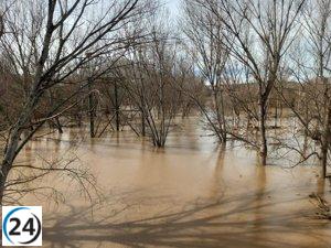 Alerta en el río Ebro en La Rioja por crecida significativa del caudal.