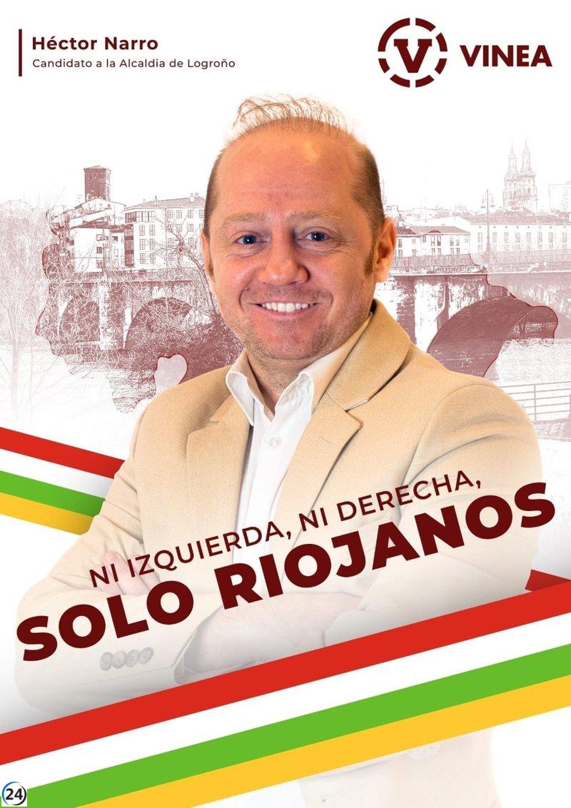 Héctor Narro lidera la lista electoral de 'Vinea' La Rioja al Ayuntamiento.