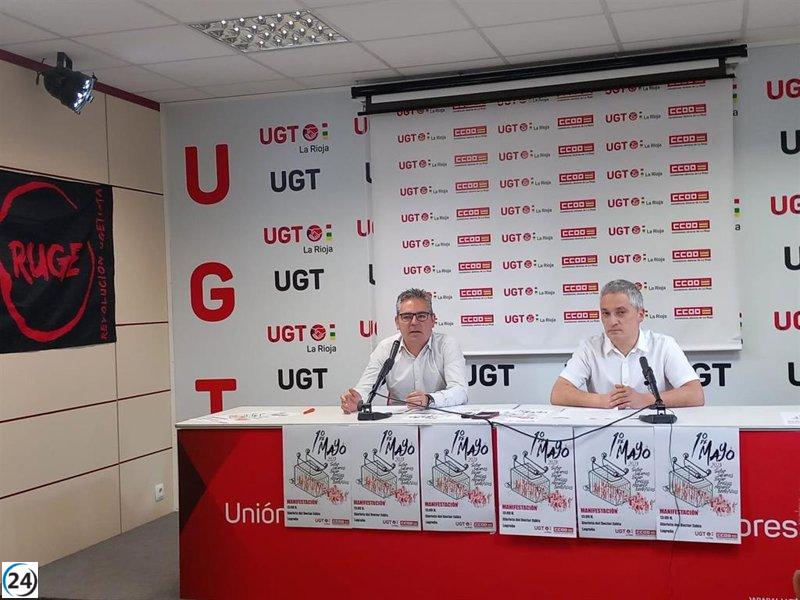 CCOO y UGT demandan mejores salarios, precios bajos y reparto de beneficios en la manifestación del 1 de mayo.