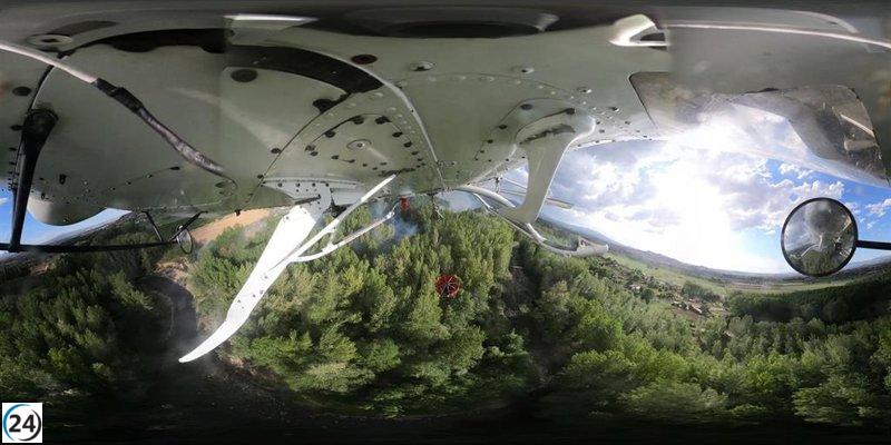 Helicóptero Fénix y dispositivo especial combaten nuevo foco de incendio en Villamediana.
