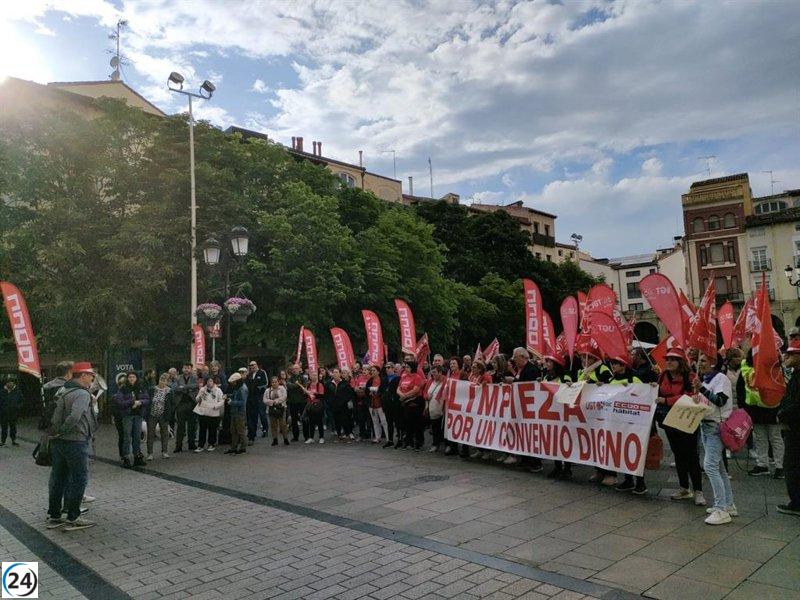 Trabajadores de la limpieza exigen convenio justo en Logroño.