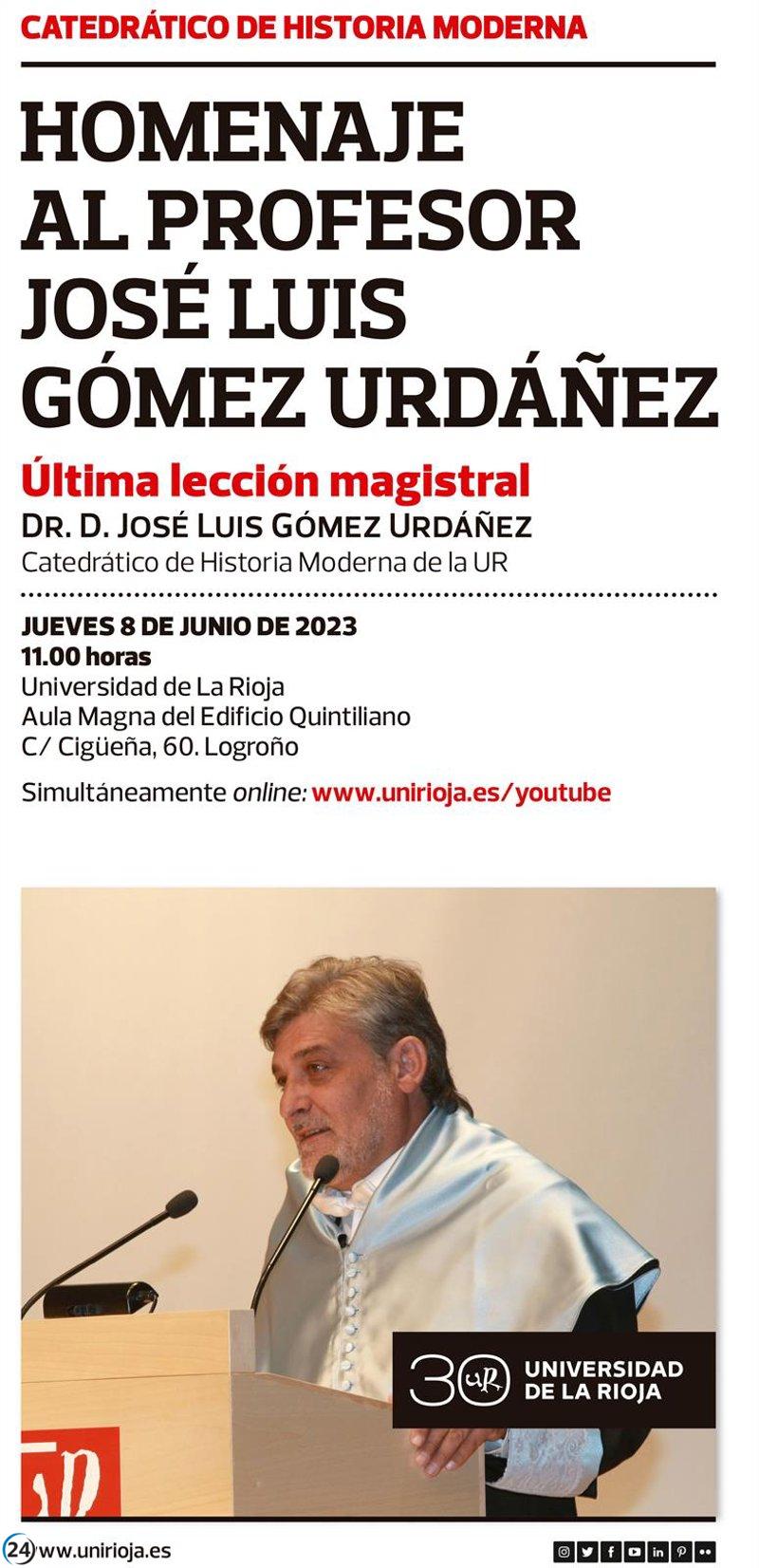 Catedrático destaca en su lección magistral la autonomía de la Universidad de La Rioja.