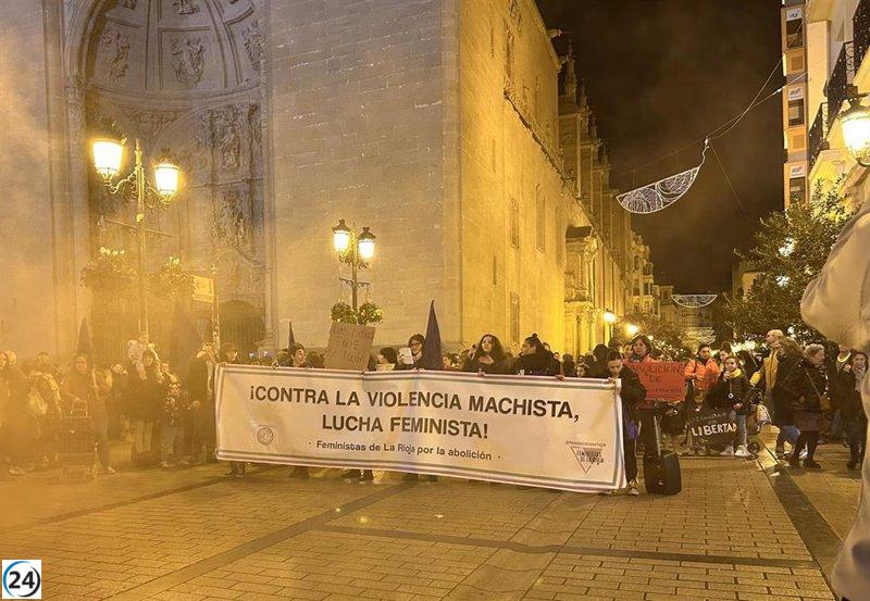 Marcha feminista por el centro de Logroño: Un contundente grito contra la violencia machista.